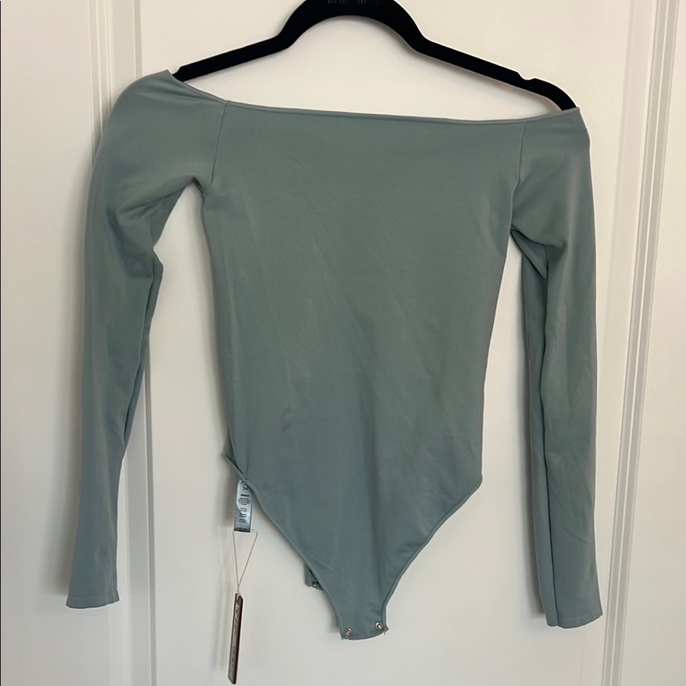 Women's Off-Shoulder Bodysuit - Gray